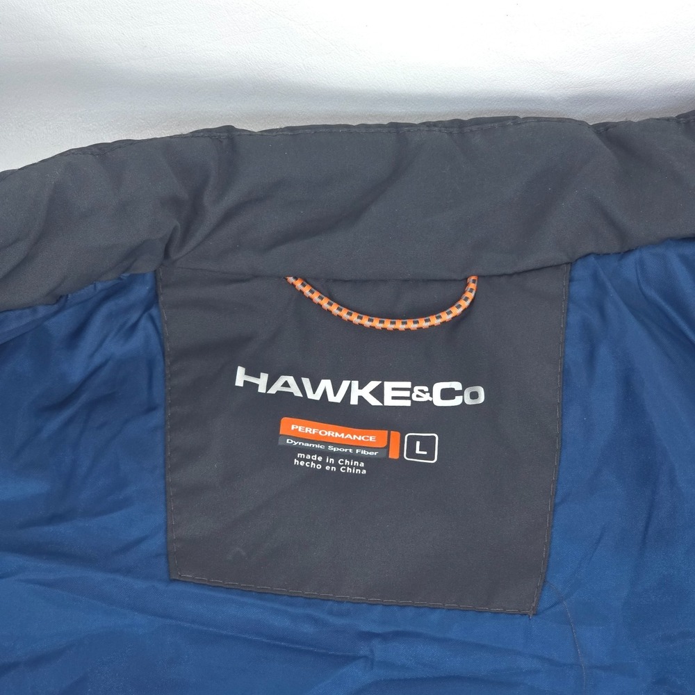 Hawke & Co Quilted Puffer Vest Men's Large Gray Performance Full Zip Cozy Preppy - Picture 5 of 16